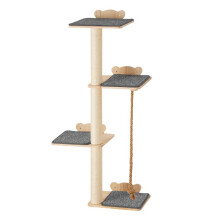 Árvore de Gato de Parede com 4 Níveis-Duoku- com 4 Plataformas de Pulo- Prateleira Flutuante- Pode Suportar Até 18 kg