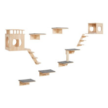 Wandplanken set - DUOKU - Tot 18,14 kg ondersteuning - Grenenhout - Voor katten - Binnen