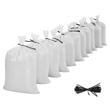 Confezione da 300 Sacchi di Sabbia Vuoti 40 x 66 cm-Duoku-Resistenti in Polipropilene Intessuto, Capacità 22,7 kg per Sacco, con Cinghie