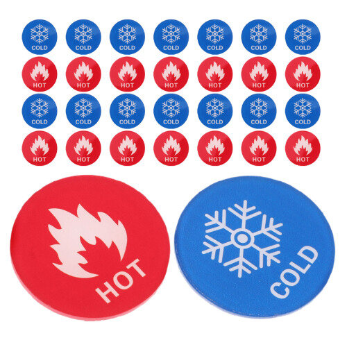 80Pairs Durable Acrylic Hot Cold Water Indicator Labels Self-Adhesive