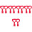 10Pcs Red Cotton Neckerchief Comfortable Accessory 6