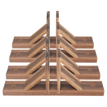 8Pcs Small Fence Base Wood Holder Brown Stable Support for Lawn Garden