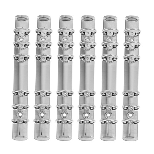 30Pcs Metal Binder Rings Silver DIY Loose Leaf Binder Clips Office Use