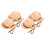 16Pairs Durable Wooden Castanets Handheld Percussion Instruments Khaki 2