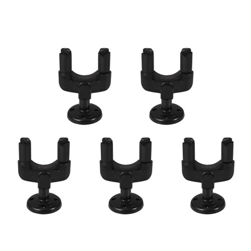 5Pcs Black Guitar Wall Hangers Auto Locking Hook for Secure Mounting 2