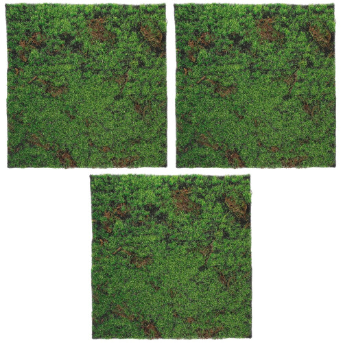 3Pcs Green Artificial Moss Sheet Plastic Turf for Decorative Home Use 2