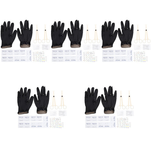 5Set Piercing Naso Kit Portatile Anelli Colorati Sicuri 2