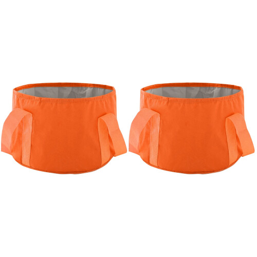 2Pz Pediluvio Pieghevole Arancione Per Relax A Casa E Viaggio 2