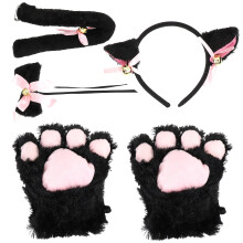 2Ensembles Costume Chat Noir Cosplay Bandeau Oreilles Pour Fête