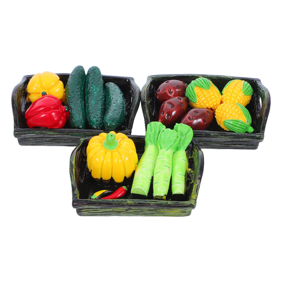15Szt Mini Koszyk Dekoracyjny Z Warzywnymi Akcesoriami Do Domku-image