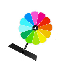 Roue rotative de 10.6 pouces, 12 fentes de couleur, roue de prix