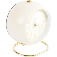 Vintage Metal Desk Clock with Worry-free Setup, Clear Arabic Numbers for Easy Reading, Alloy Pointer Reinforced with Copper Sleeve for Durability