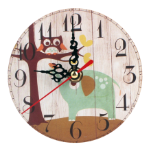 Horloge murale silencieuse de style campagnard, à piles, avec trotteuse rouge, facile à utiliser pour la décoration de la maison ou du bureau,