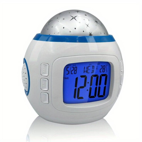 Starry Night Projection Clock, LED Technology Star Projector With Countdown Timer And Temperature Display For A Cozy Living Room
