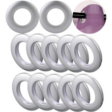 Curtain Eyelet Rings for Pleated and Tab Top Curtains, Durable Material ABS Plastic Rust Proof Grommets with Silent Sliding Nanoscale Low Noise Design