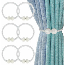 Strong Magnets Curtain Tiebacks with Rust Proof Finish, Adjustable Length Decorative Curtain Holders for Drapes, No Drill Installation Easy To Use Win