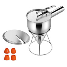 Stainless Steel Batter Dispenser with Stand 1200ml for Pancakes and Waffles, Easy Clean Design