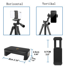 Kit de tripé multifuncional, suporte de alumínio incrivelmente leve com suporte universal para celular e tablet, ideal para gravar vídeos, tirar