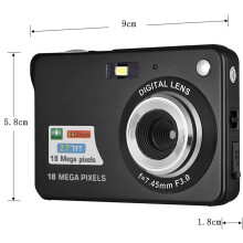 Bærbart digitalkamera, 18MP720P videokamera med videooppløsning og 8X zoom og anti-risting-funksjon, 2,7-tommers IPS LCD-skjerm, oppladbart batteri