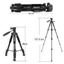 Tripé profissional de alumínio, suporte robusto para câmera com cabeça panorâmica de 360 para fotos em múltiplos ângulos, altura ajustável