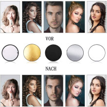 Elemento esencial para fotografía profesional, reflector de luz 5 en 1 plegable multidisco para translúcido plateado, dorado, blanco y negro,