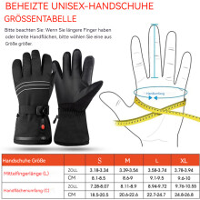 Revolutionäre beheizbare Handschuhe für Damen und Herren, 7,4 V 3200 mAh Akku, beheizbare Skihandschuhe mit Touchscreen-Kompatibilität,