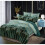 Marbled Stripes Geometric Bedding, Gold Accents Plush Look for a Modern Style, 2-Piece Microfiber Material Queen Size Set, Hexagonal Pattern Gradient 1