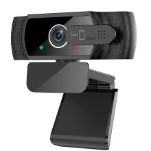 Webcam para computador com clipe giratório e tampa de privacidade, design ajustável, câmera HD 1080p com ângulo amplo de 110, microfone