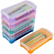 Organiseur de fournitures de bureau compact, léger et robuste en matériau transparent pour le rangement des pinceaux de peinture, couvercle à
