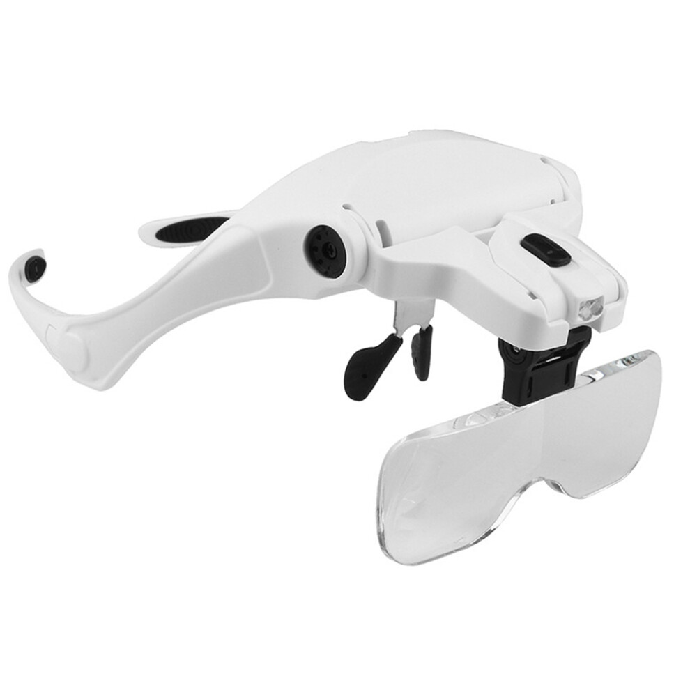 Versatile Magnifying Glasses, LED Lights Integrated Rechargeable Headband Magnifier, Comfortable Eyeglass Frame for Crafting (Comfortable Eyeglass