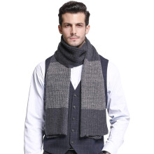 Luxe sjaal voor de winter, dikke gebreide warme sjaal gemaakt van kasjmierachtige merinowol, zachte, anti-pilling, modieuze wintersjaal.