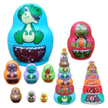 Russian nesting dolls – durable toy, animal doll, compact Babushka set with heatresistant function, educational toy for decoration, 8layer dinosaur.