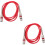 2Ud Cable Micrófono Xlr Rojo 3 Pines Resistente Para Audio 8