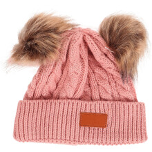 2Stk Kinder Strickmütze Pink Kuschelig Für Fotos