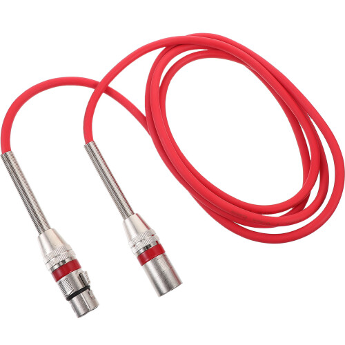 2Ud Cable Micrófono Xlr Rojo 3 Pines Resistente Para Audio 1