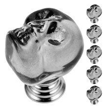 12Sets Skull Glass Cabinet Knobs Metal Skeleton Handles for Dressers