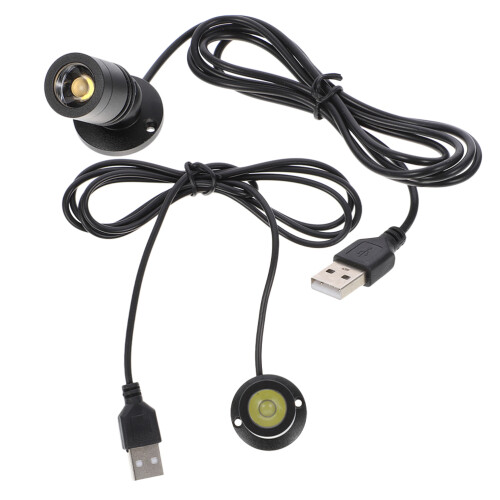 10Pcs Adjustable Angle USB LED Spotlights Black Aluminum Cabinet Light 2