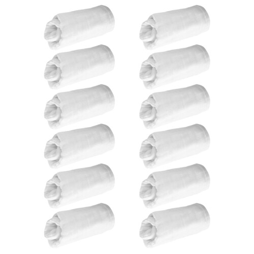 24Pièces Lingettes Mousseline Bébé Peau Sensible Blancs Réutilisables 1