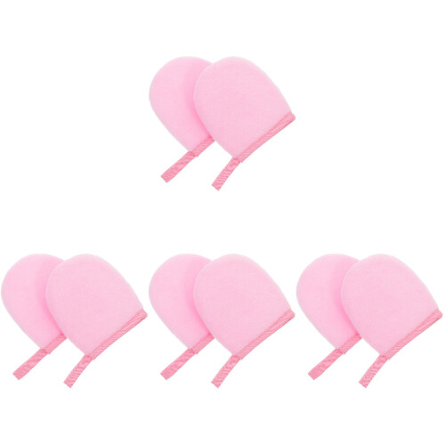 8Pièces Mitaines Rose En Peluche Pour Auto-Bronzant 2