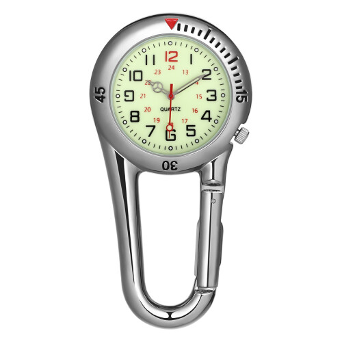 2Pz Orologio A Clip Bianco Resistente Con Luce Notturna