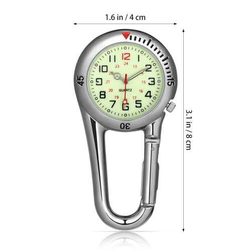 2Pz Orologio A Clip Bianco Resistente Con Luce Notturna 1
