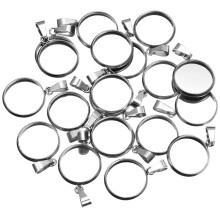 60Pz Kit Base Gioielli Argento Rotondo Per Creazioni Artigianali DIY