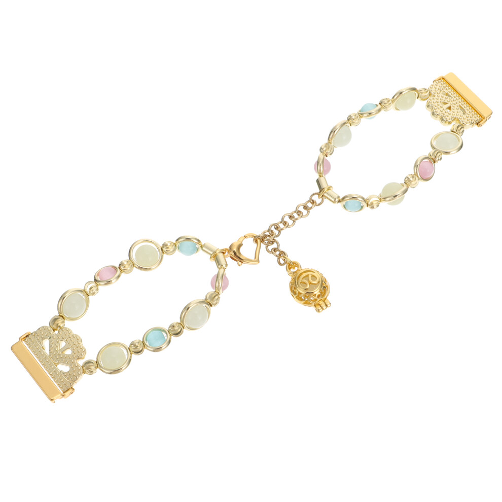 2Pcs Handmade Watchband Bracelet Luminous Jewelry Wristband Golden 3591263155080