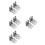 8Pz Kit Supporti Per Tende A Rullo Argento Facile Installazione Casa 8