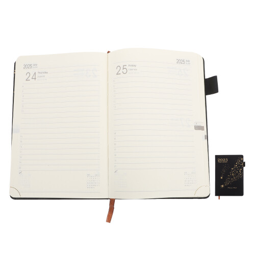 2Pz Agenda 2025 Mensile Settimanale Nero PU Note E Ufficio 1
