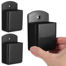 15Pcs Black TV Remote Holder Wall Mount with Pen Storage, Space-Saving