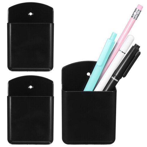 15Pcs Black TV Remote Holder Wall Mount with Pen Storage, Space-Saving 2