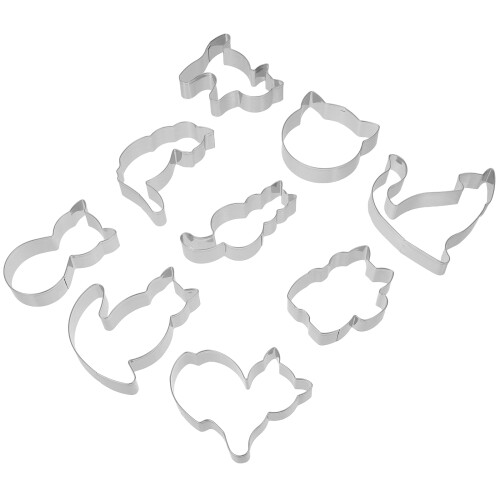 36Pcs Compact Stainless Steel Cat Cookie Cutter DIY Baking Mold Silver 1