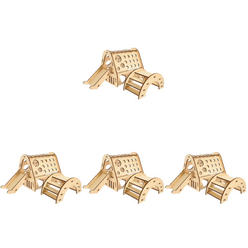 4Conjuntos Casa De DIY Para Hamster Com Ponte E Escorregador 2