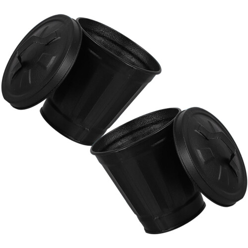 10Pz Contenitori Zincati Neri Con Coperchio, Desktop E Vasi 1
